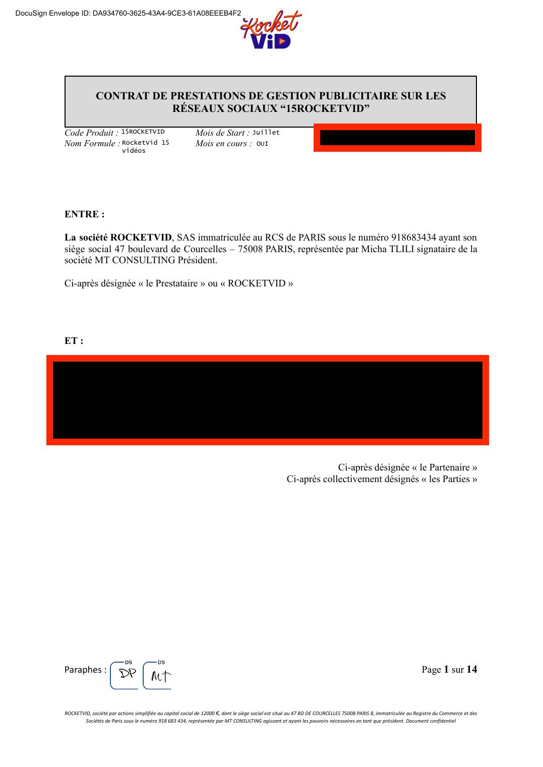 Contrat prestation — 15 RocketVid